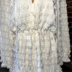 FARM Rio White Textured Dress